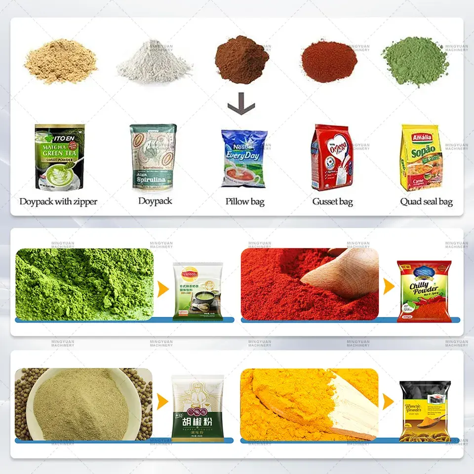 Stand up zipper bag packing machine Automatic spices ginger garlic pepper powder doypack packing machine powder packing machine