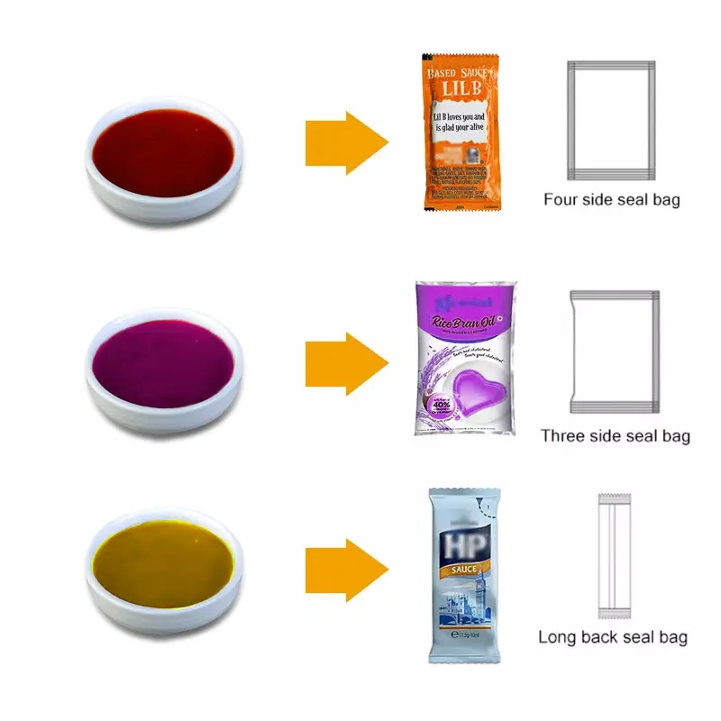 Honey hot sauce sauce sachet packing machine filling machine ketchup salad sauce bag packing machine