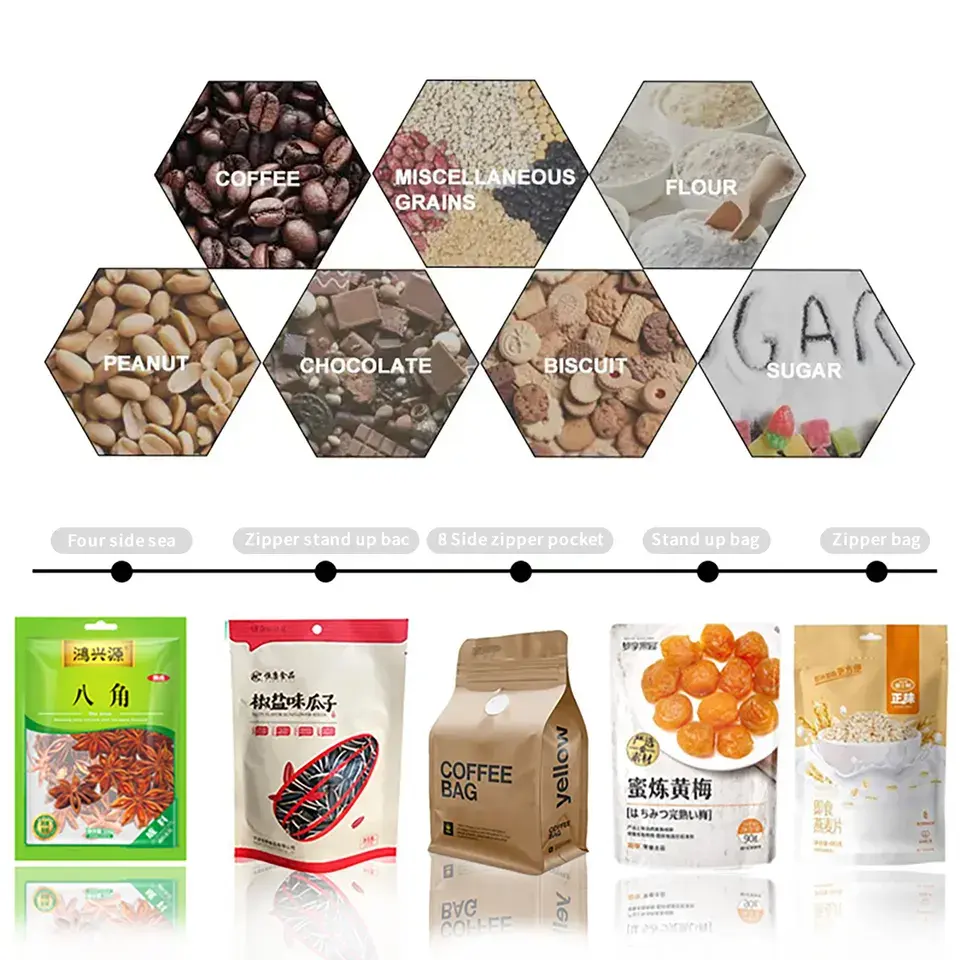 Stand up zipper bag packing machine Multi-Function Dried fruit coffee packing machine Granule packing machine