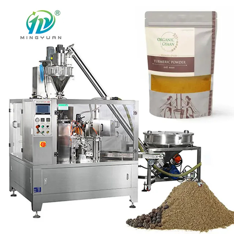 Stand up zipper bag packing machine Automatic spices ginger garlic pepper powder doypack packing machine powder packing machine