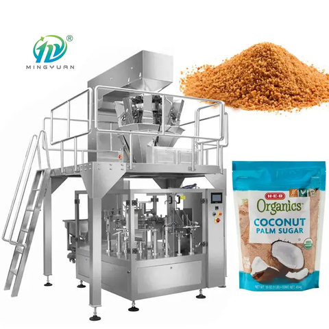 Stand up zipper bag packing machine automatic Coconut powder candy granule packing machine rotary bag packing machine